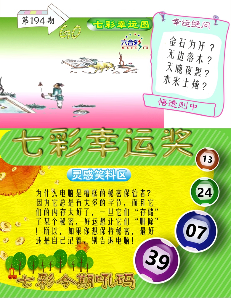 七彩幸运奖 第194期