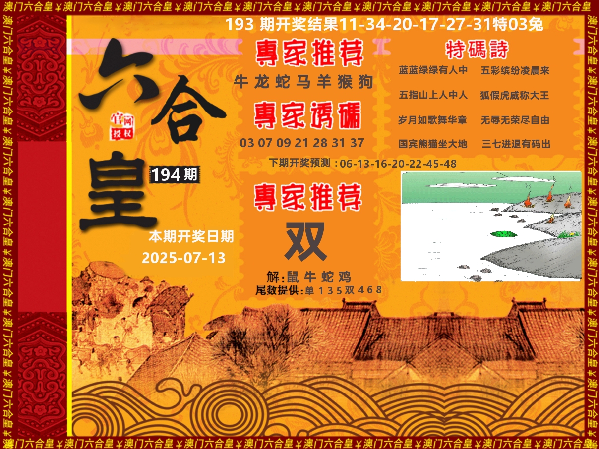 六合皇系列 第194期