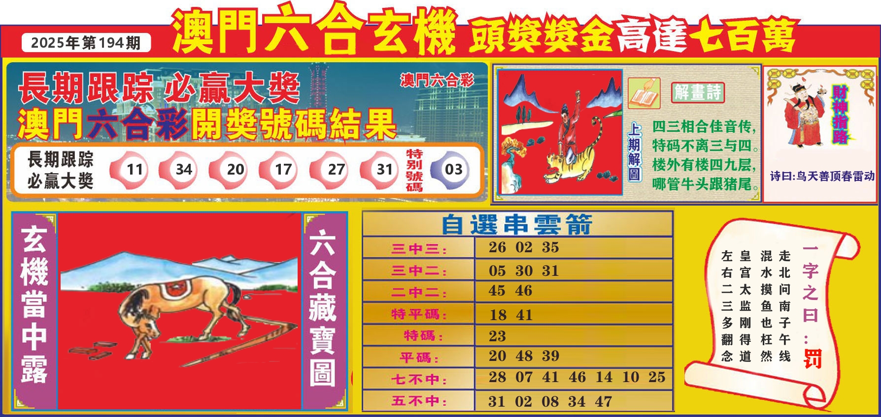 七星彩图C 第194期