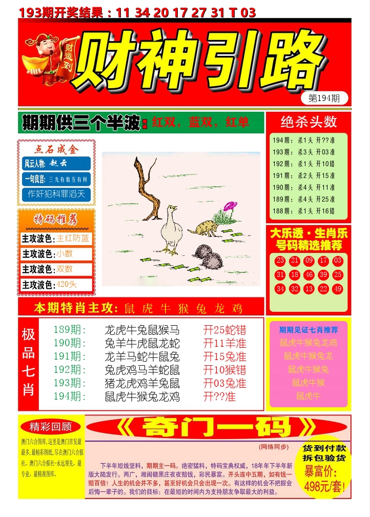 财神引路 第194期