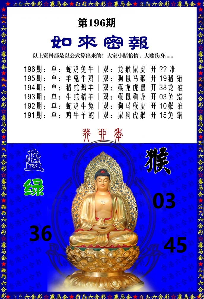 如来密报 第196期