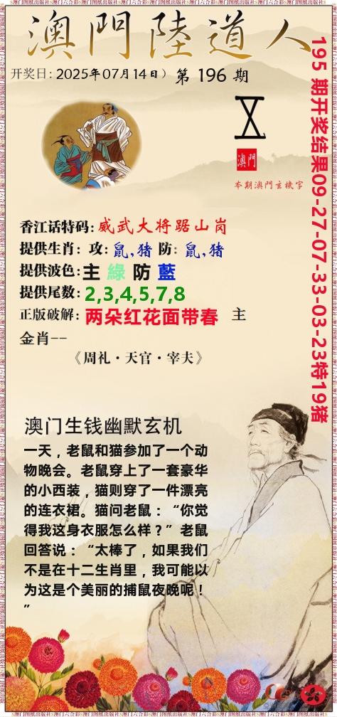 澳门陆道人 第196期