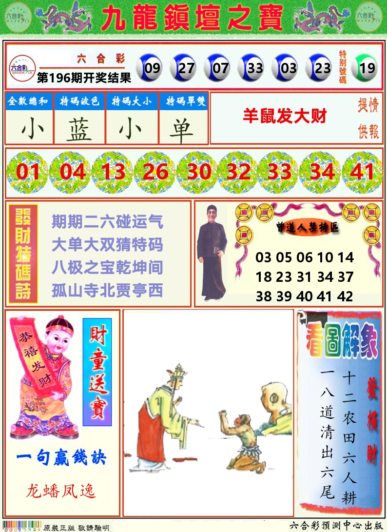 挂牌解特码A 第196期