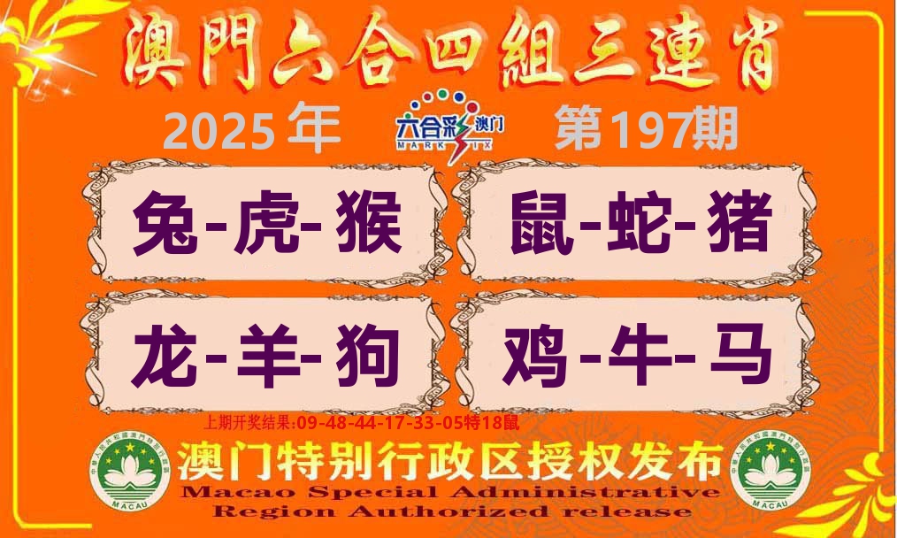 六合三连肖 第197期