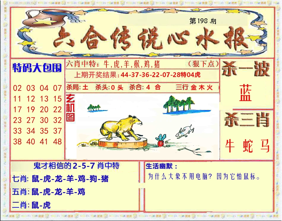 六合传说心水报 第198期