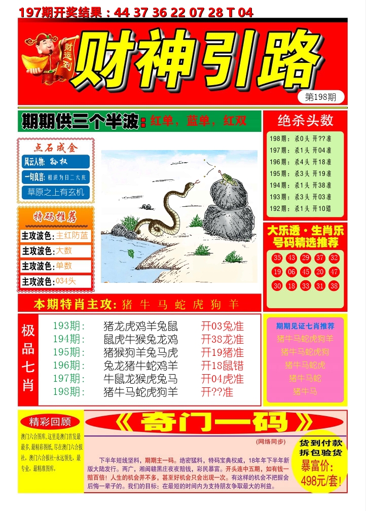 财神引路 第198期