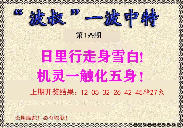 波叔中特 第199期