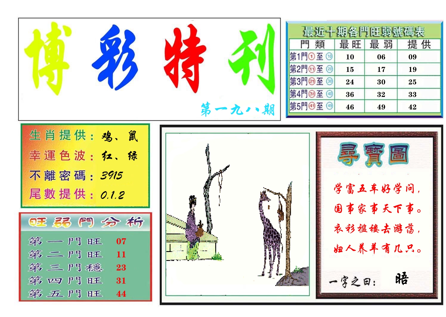 博彩特刊 第199期
