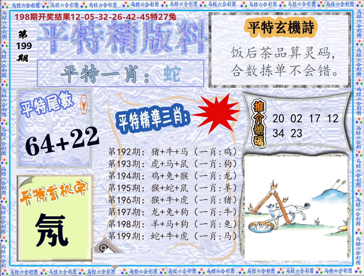 平特精版料 第199期