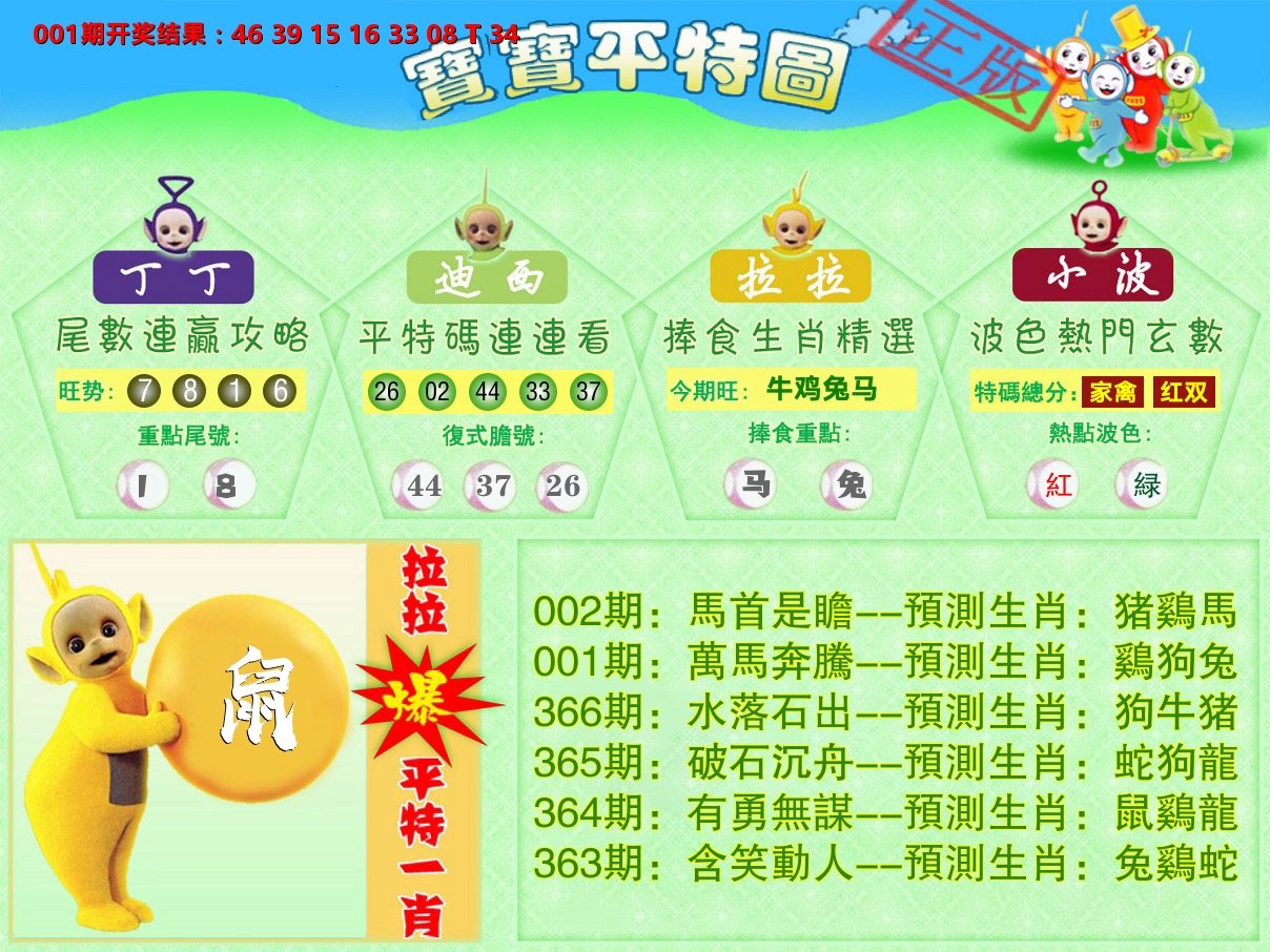 天线宝宝平特图 第2期