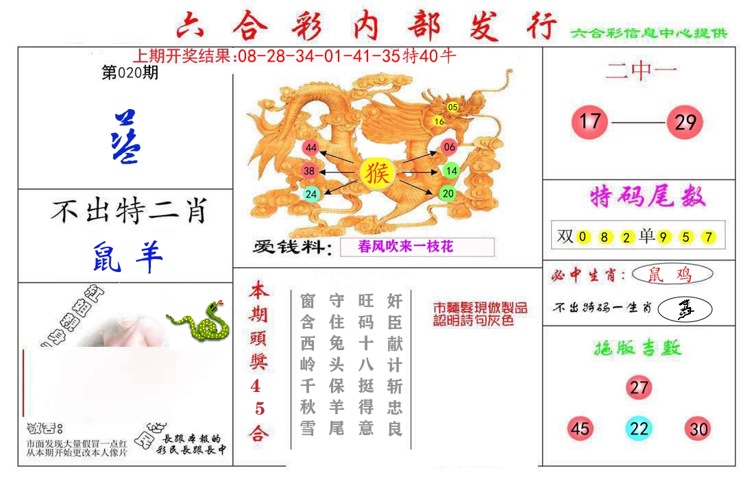 六合彩内部发行 第20期