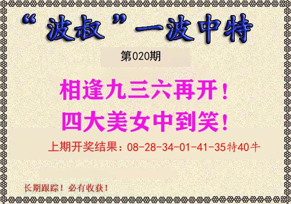 波叔中特 第20期