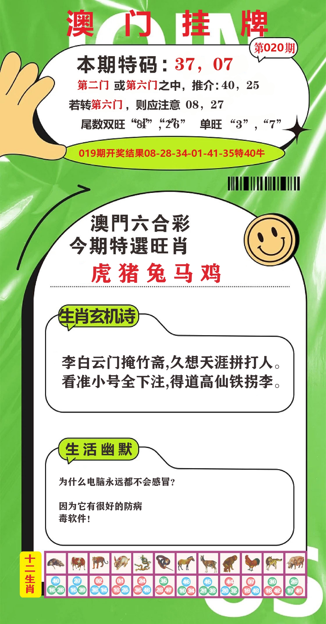 澳门赢天下B 第20期