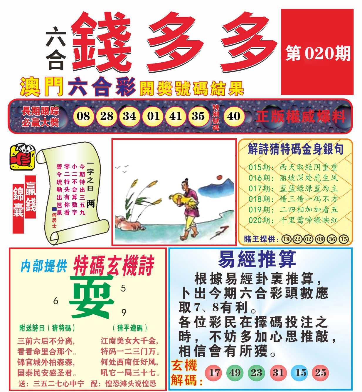 澳门钱多多B 第20期