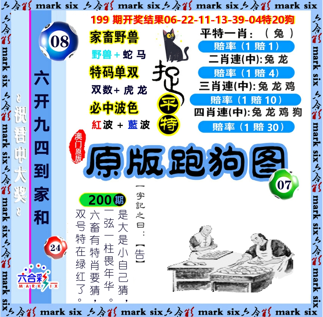 原版跑狗图 第200期