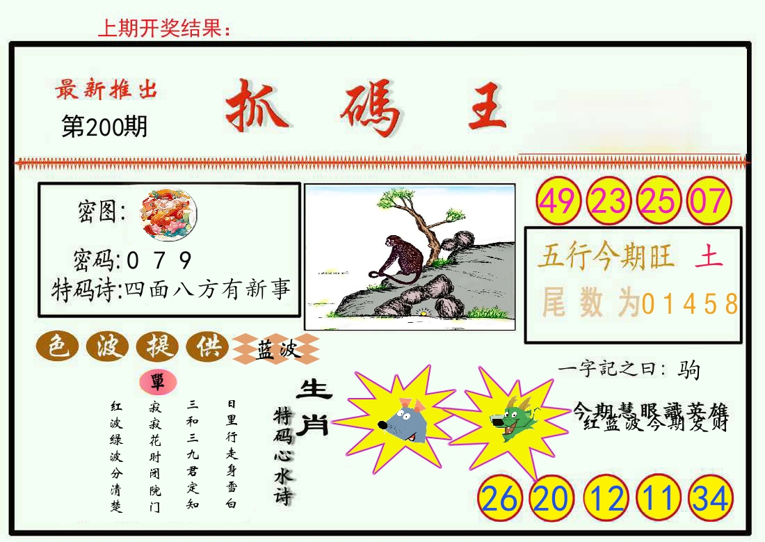最新抓码王 第200期
