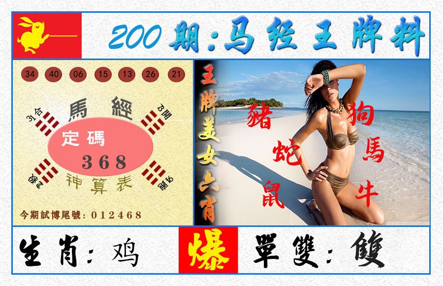 澳门王牌料 第200期