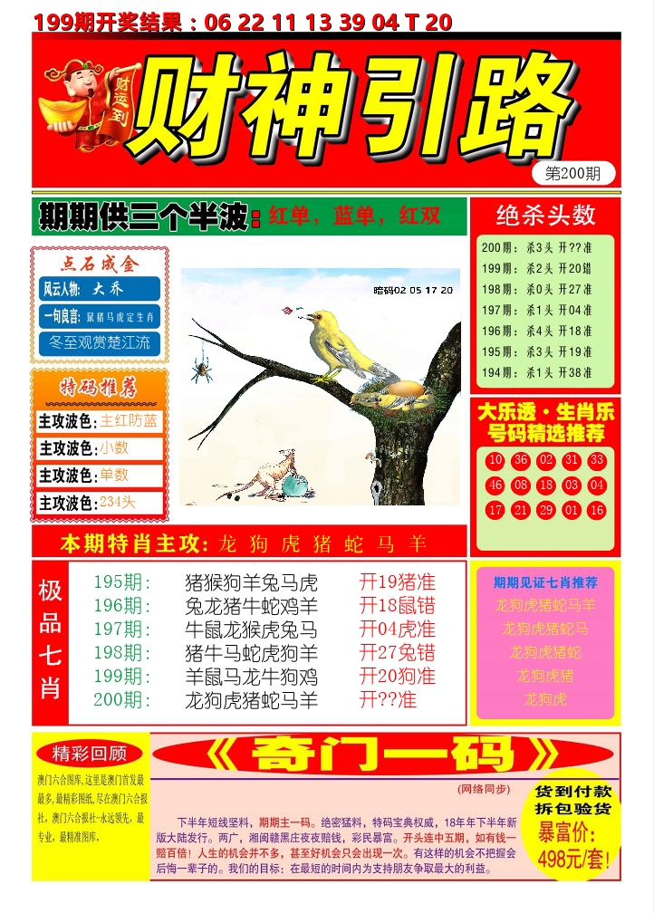 财神引路 第200期