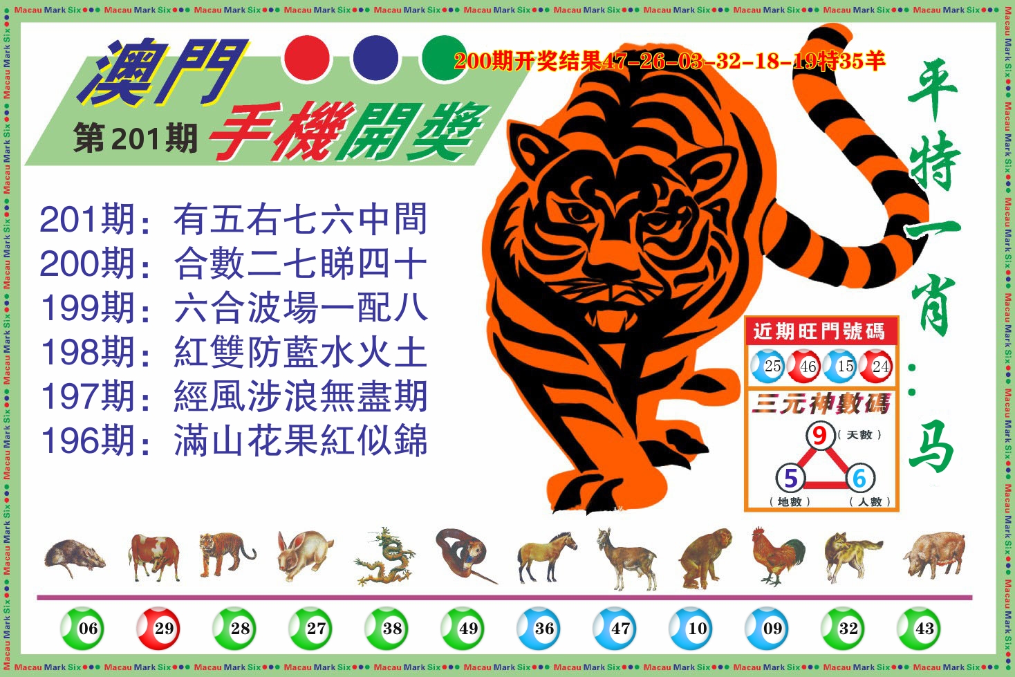 澳门开奖报 第201期