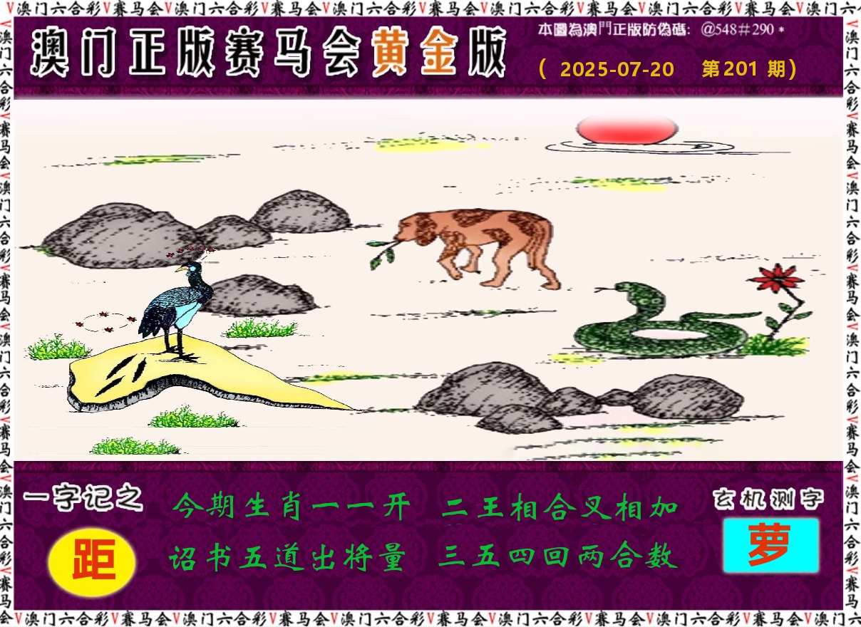 赛马会黄金版 第201期