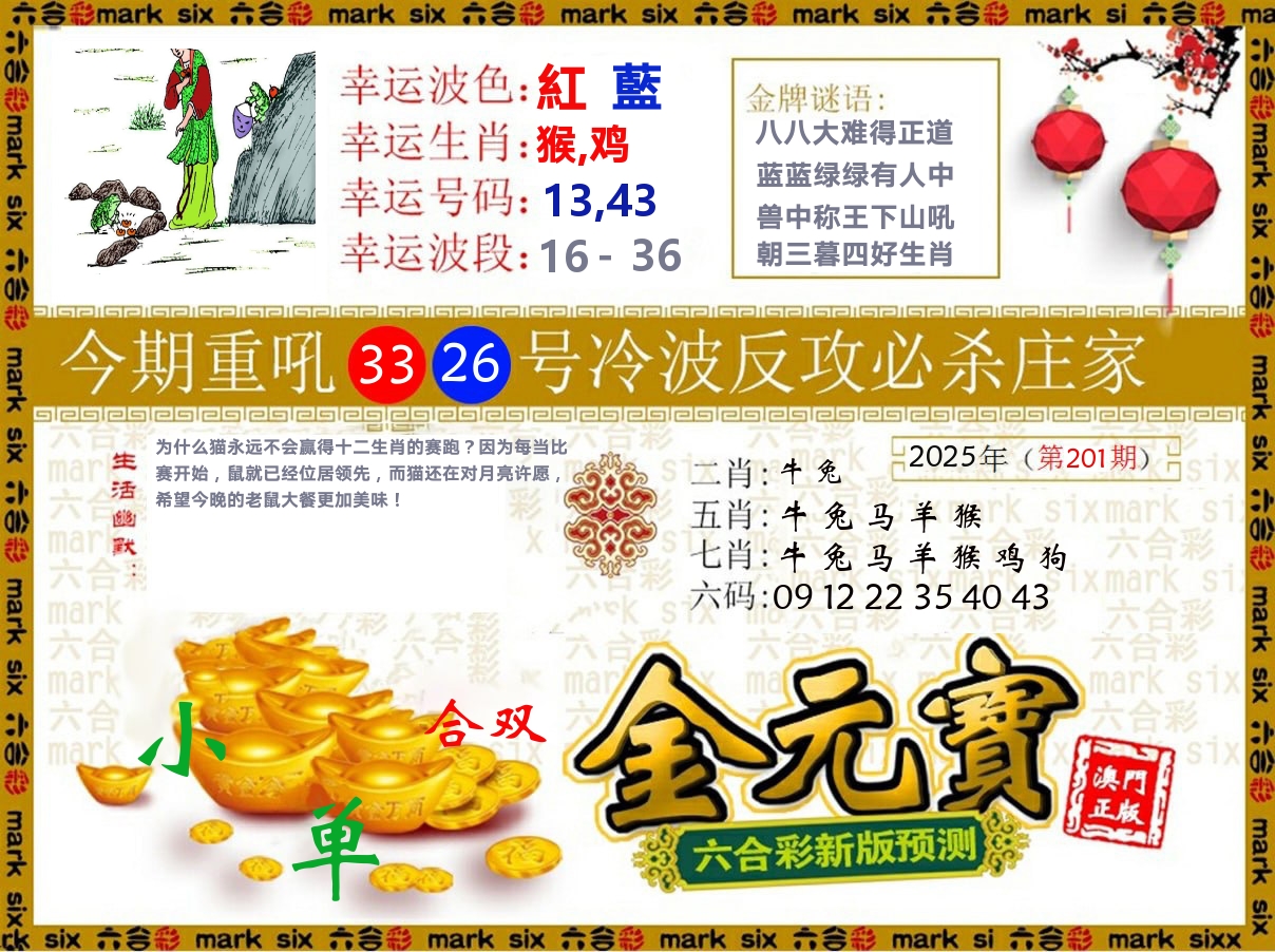 金元宝 第201期