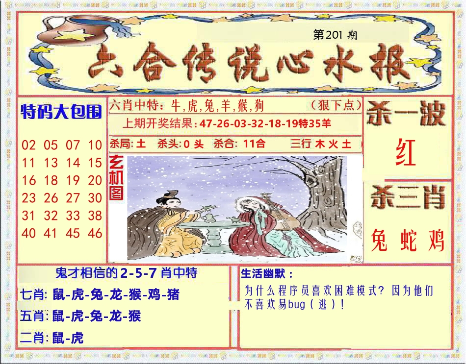 六合传说心水报 第201期