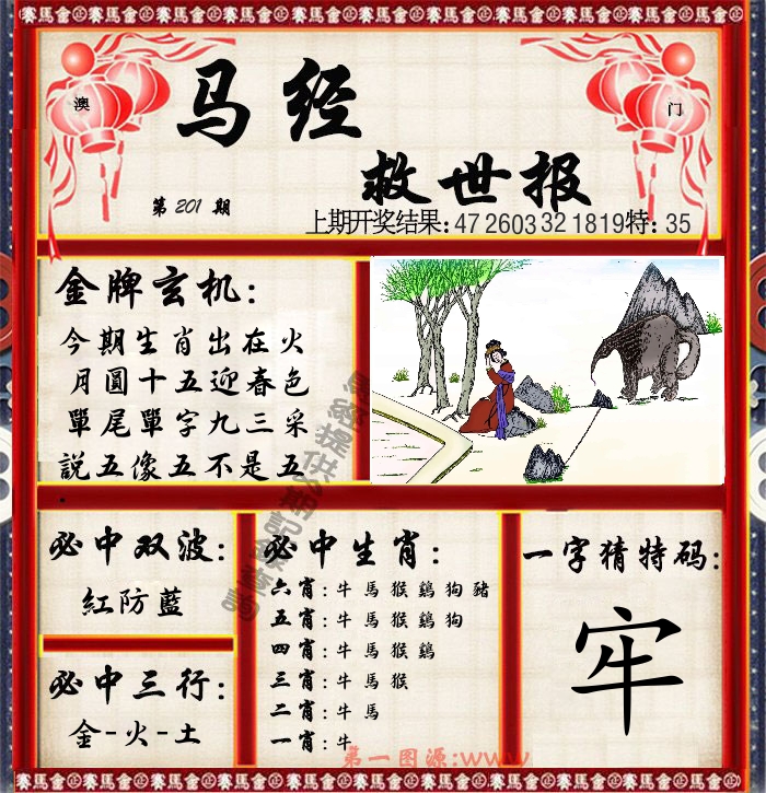 马经救世报 第201期