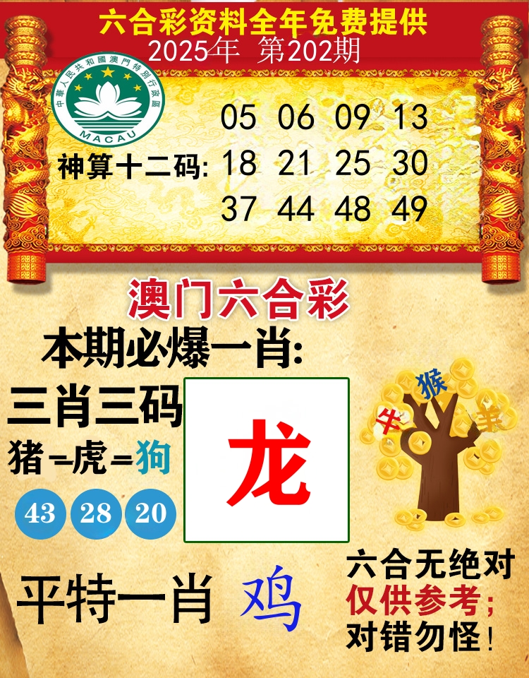 澳门必爆 第202期