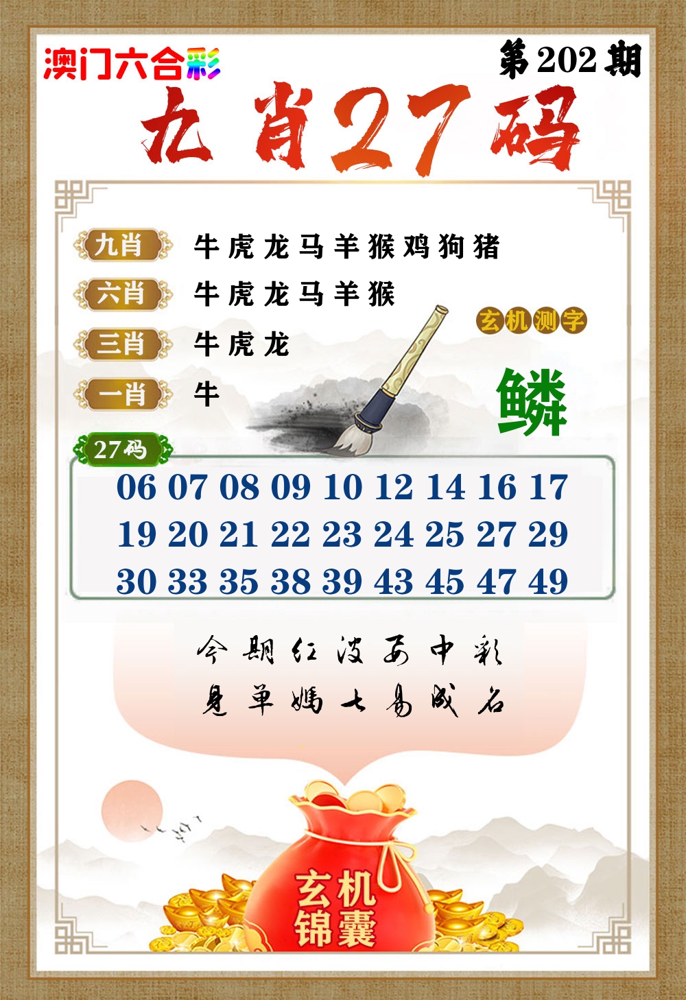 玄机锦囊 第202期