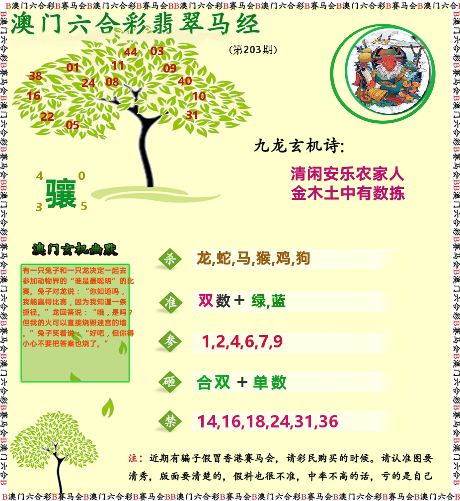 翡翠马经 第203期