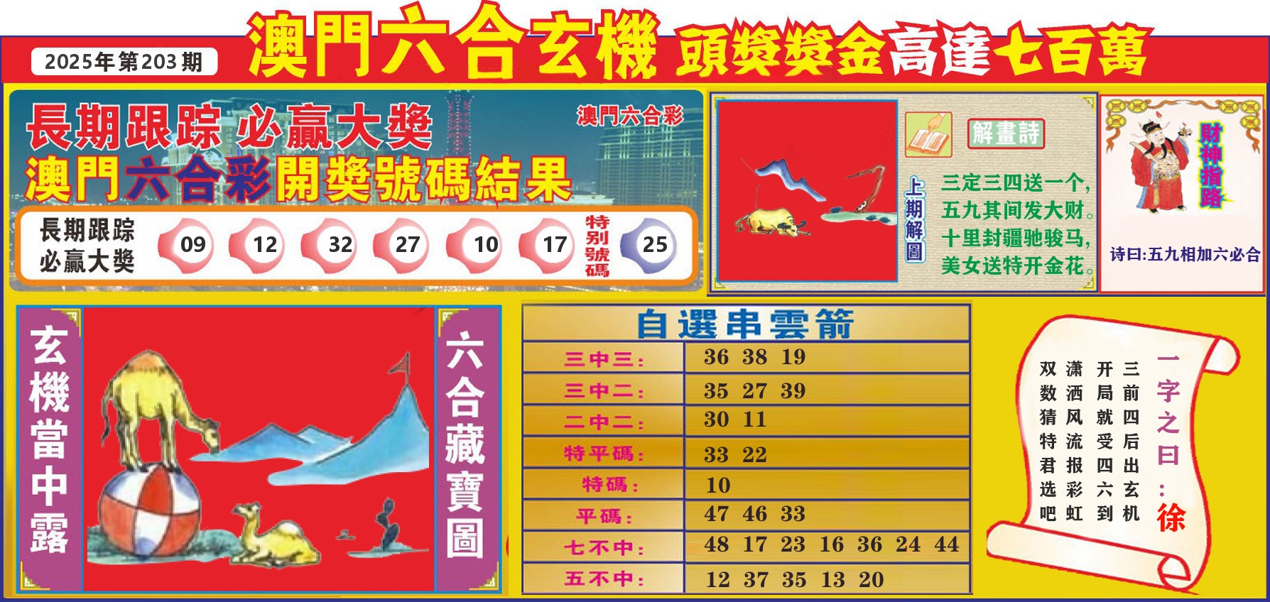 七星彩图C 第203期