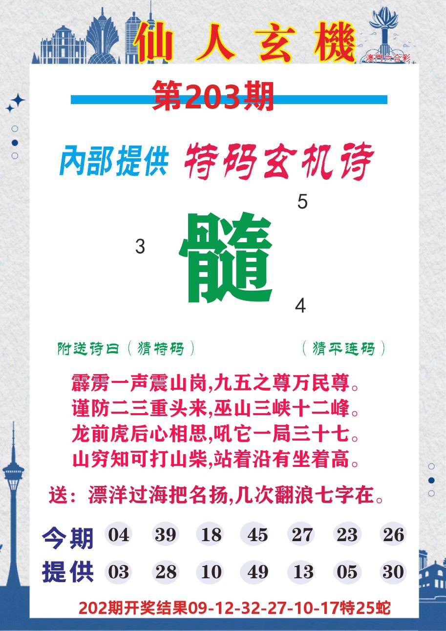 澳门钱多多D 第203期