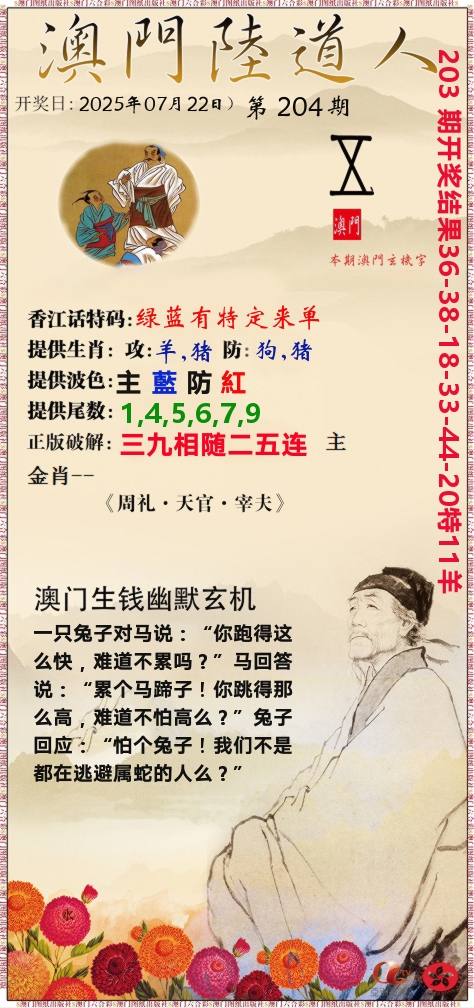 澳门陆道人 第204期