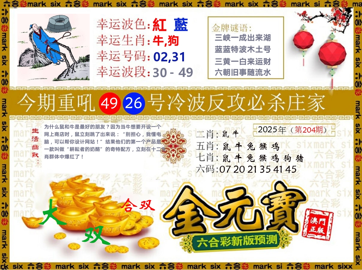 金元宝 第204期