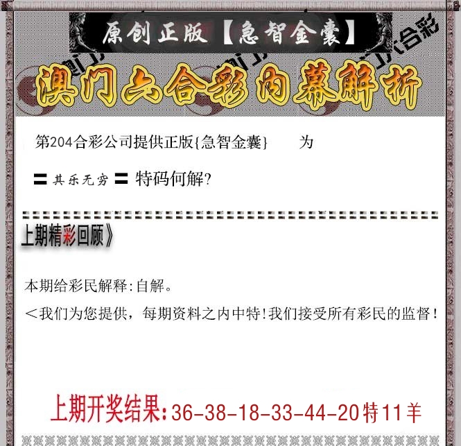 急智金囊 第204期