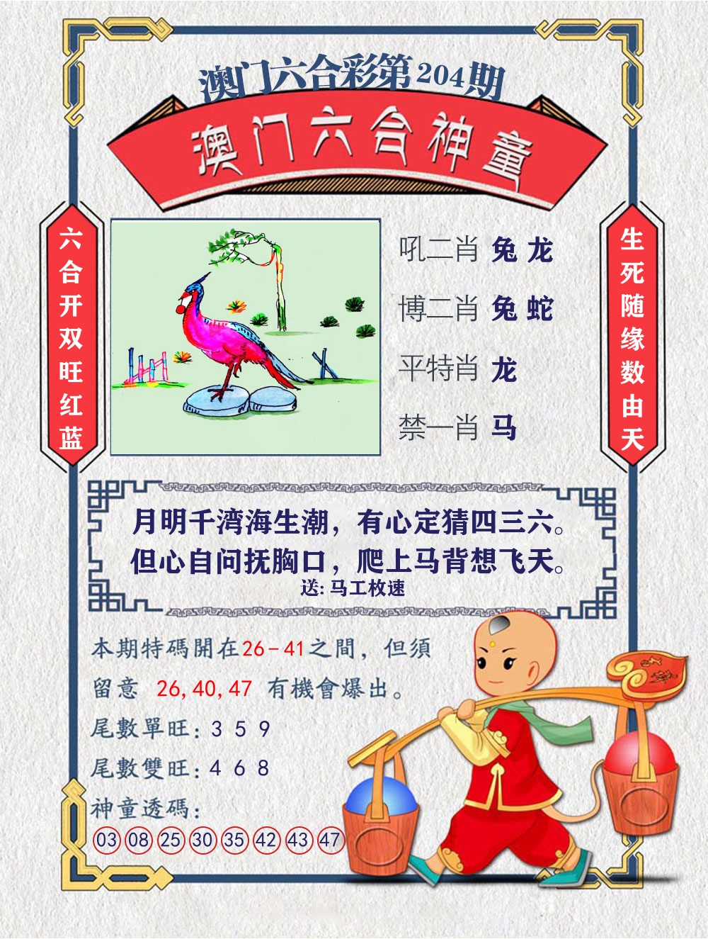 六合神童 第204期