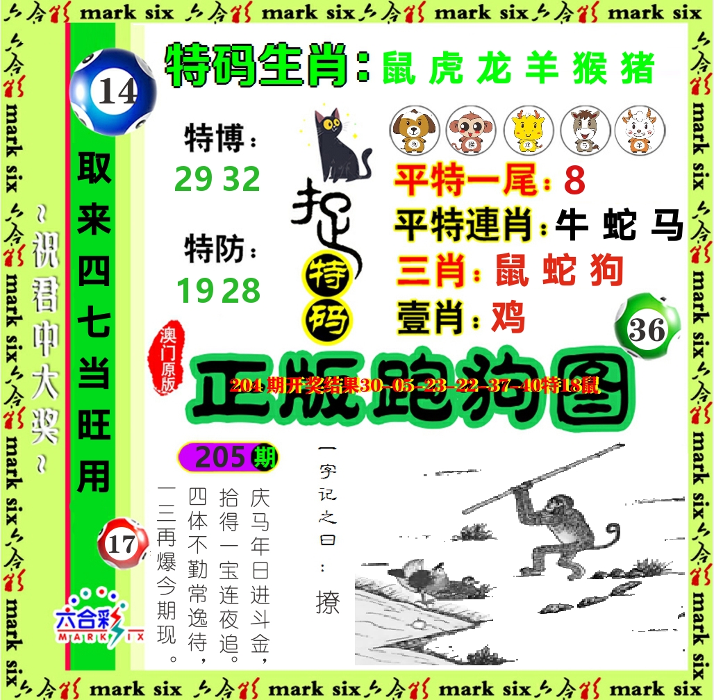 正版跑狗图 第205期