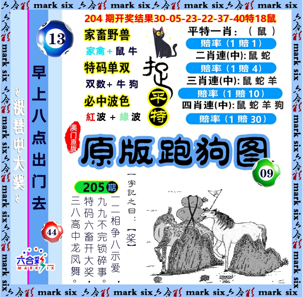 原版跑狗图 第205期