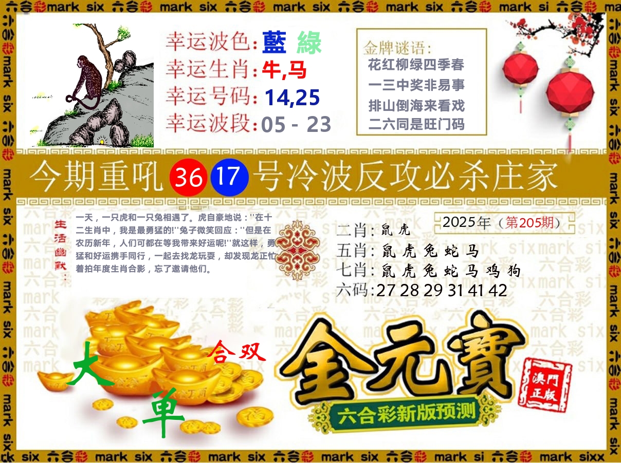 金元宝 第205期