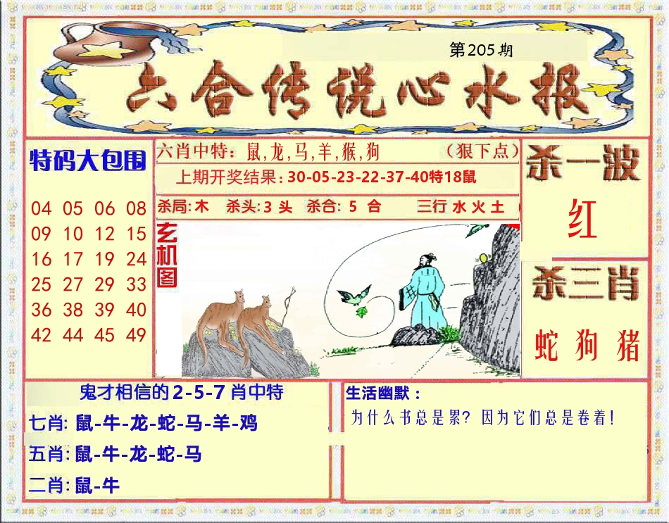 六合传说心水报 第205期