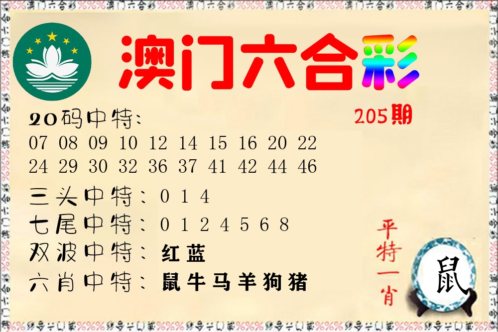 快乐六合彩 第205期