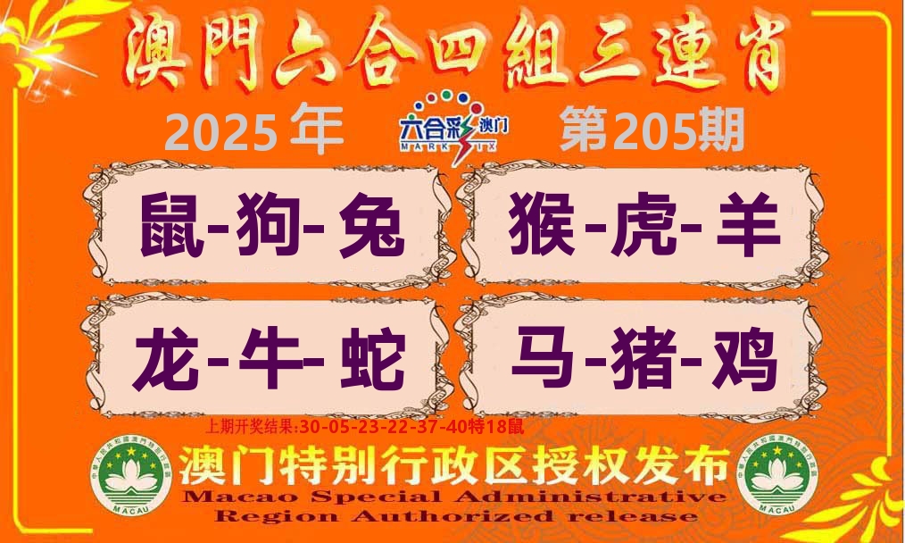 六合三连肖 第205期
