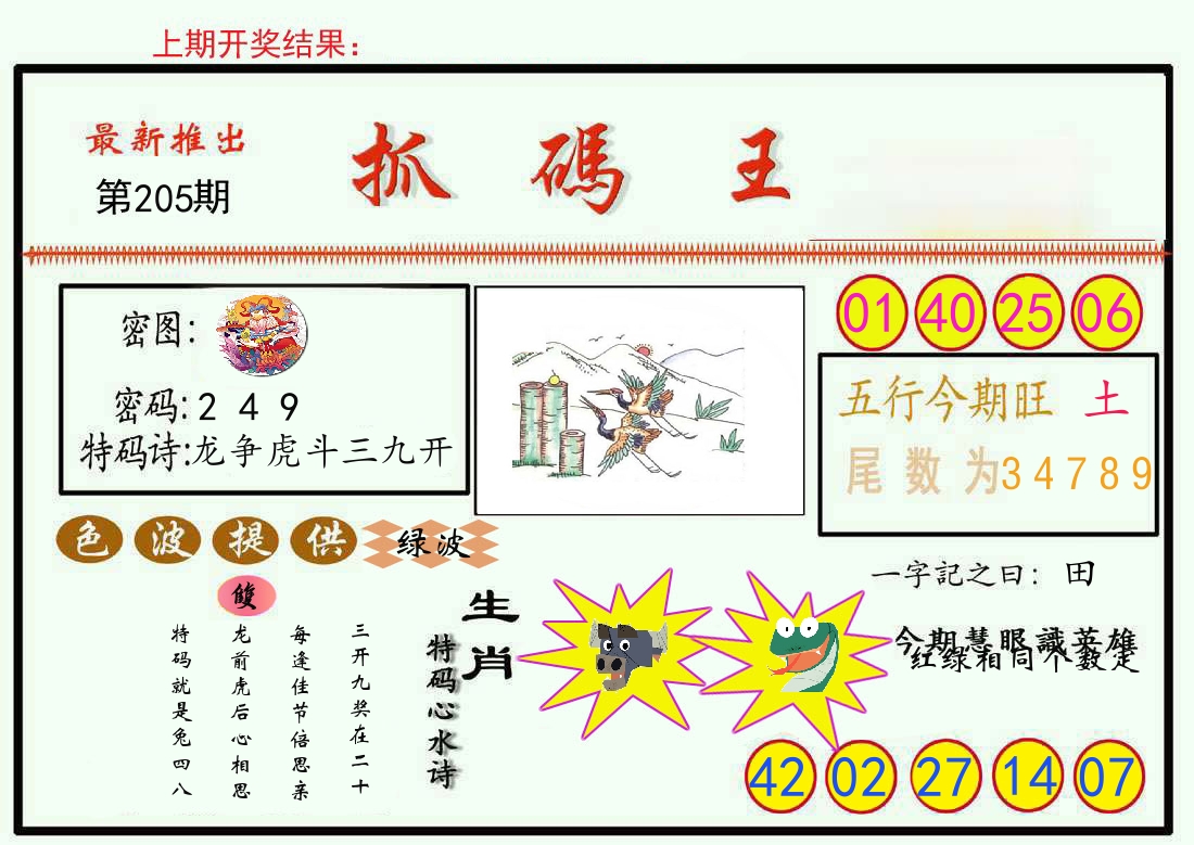 最新抓码王 第205期