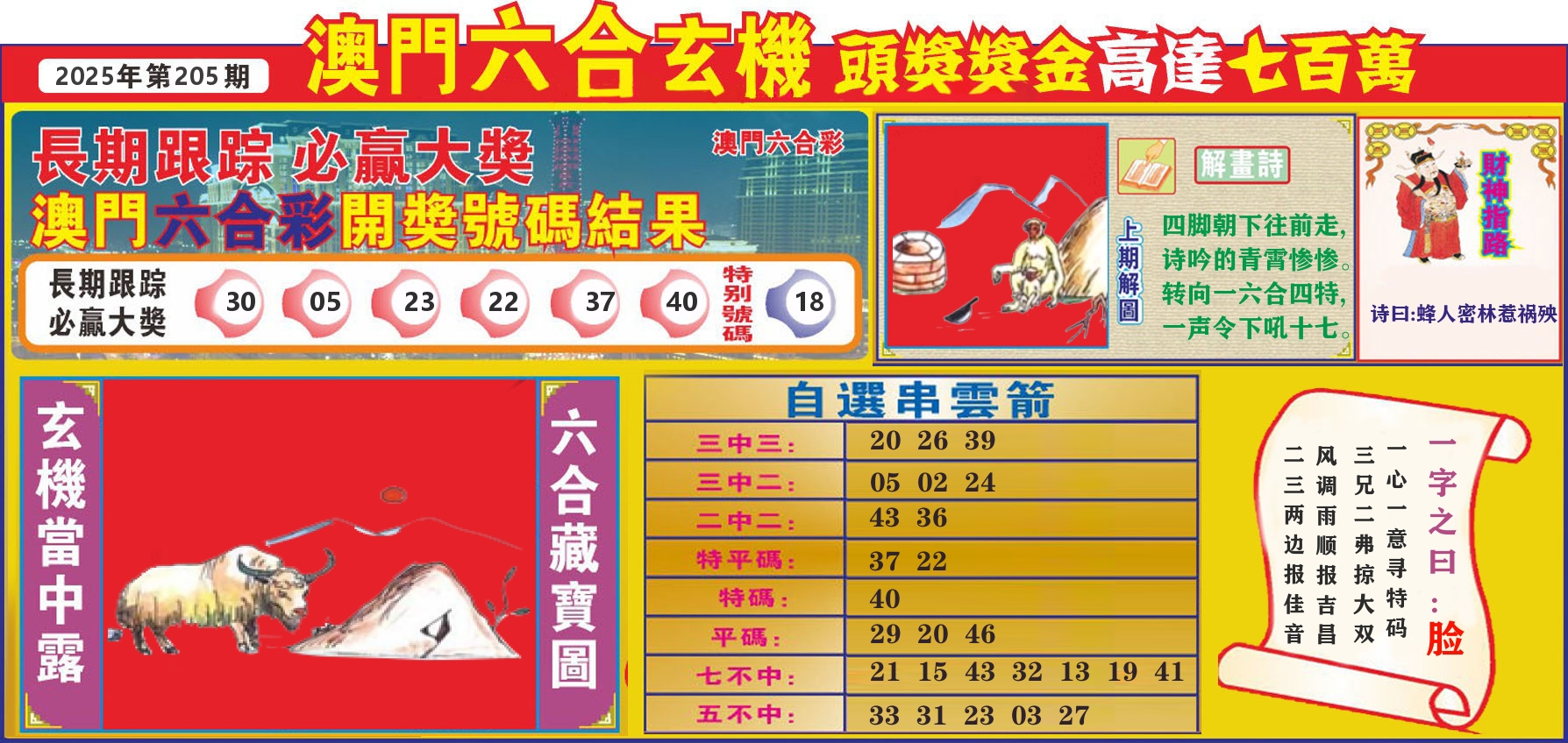 七星彩图C 第205期