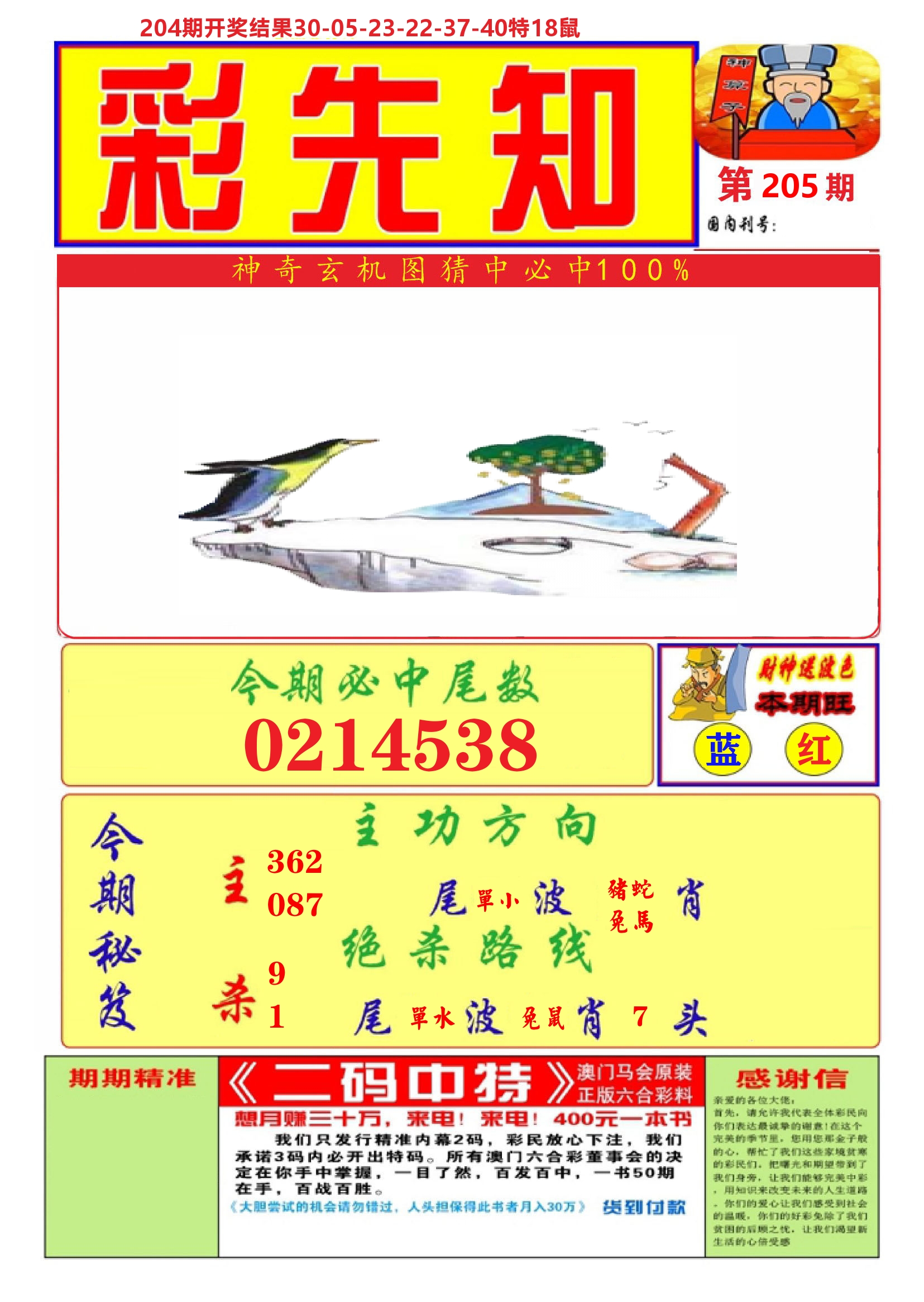 澳门彩先知A 第205期