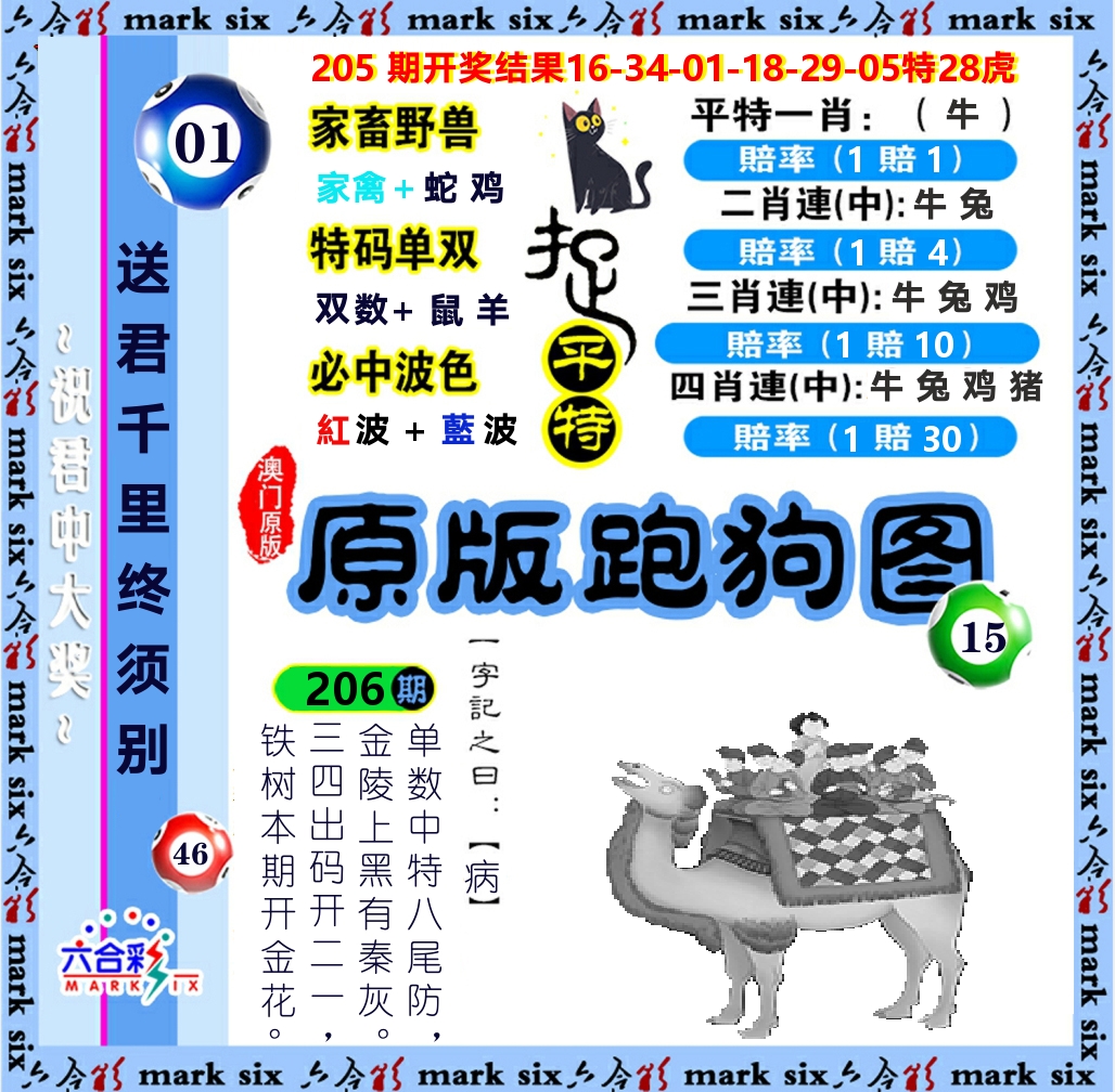 原版跑狗图 第206期