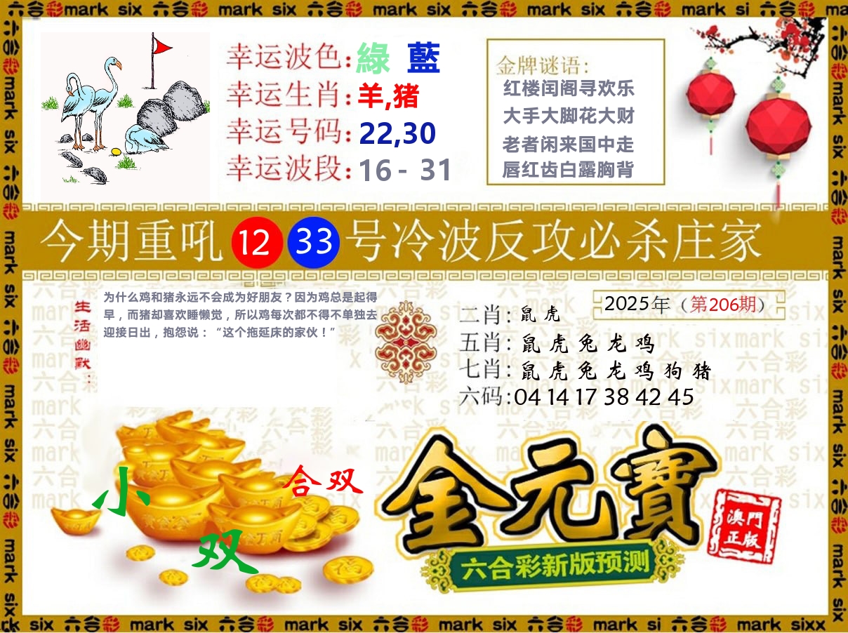 金元宝 第206期