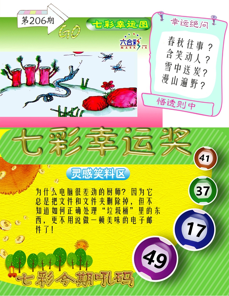 七彩幸运奖 第206期