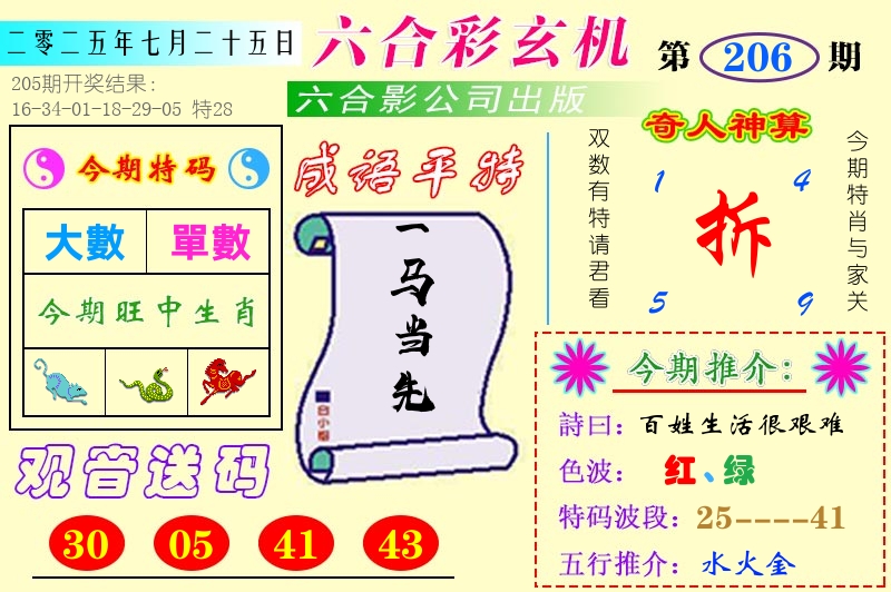 澳门六合玄机 第206期
