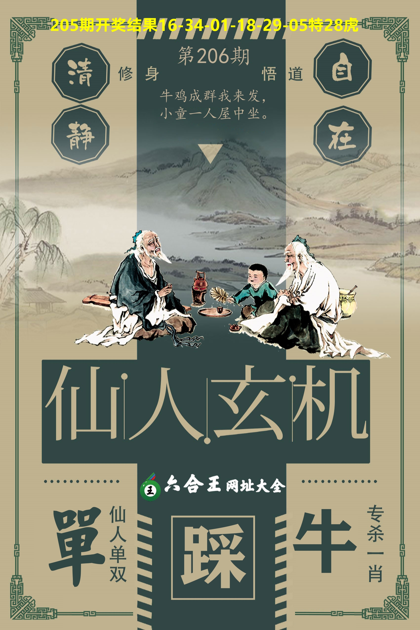六合王仙人玄机 第206期